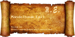 Mandelbaum Emil névjegykártya