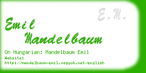 emil mandelbaum business card